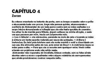 Página de livro sem formatação, só com o texto puro do Word