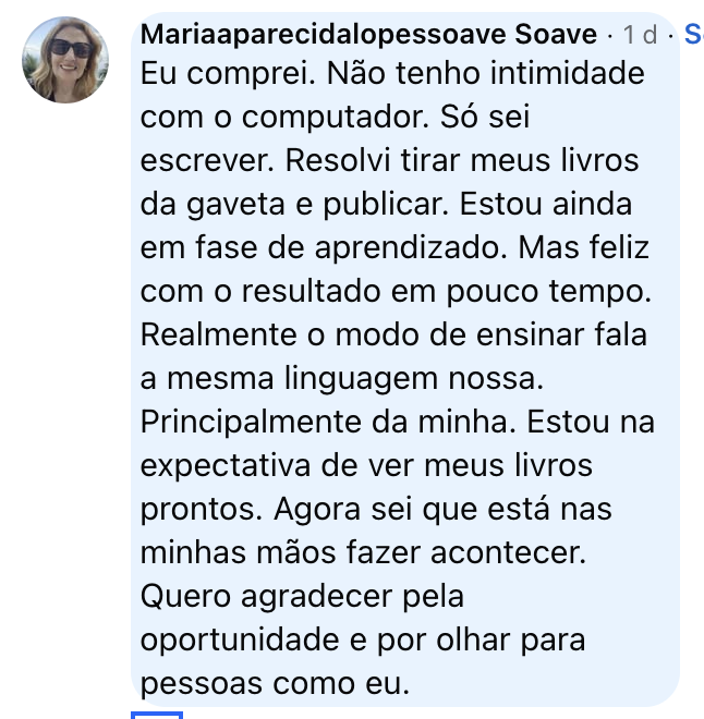 Feedback real recebido por mensagem
